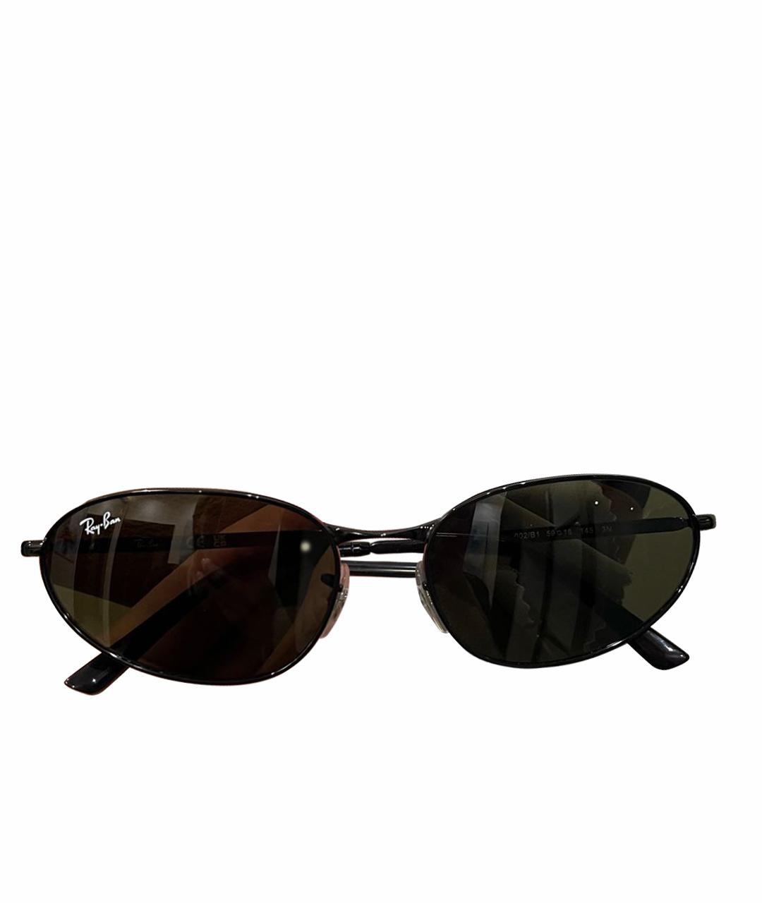 RAY BAN Черные металлические солнцезащитные очки, фото 1