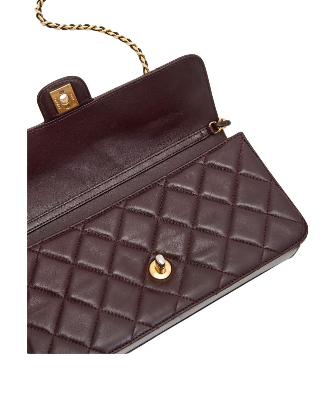 CHANEL Бордовая кожаная сумка через плечо, фото 5