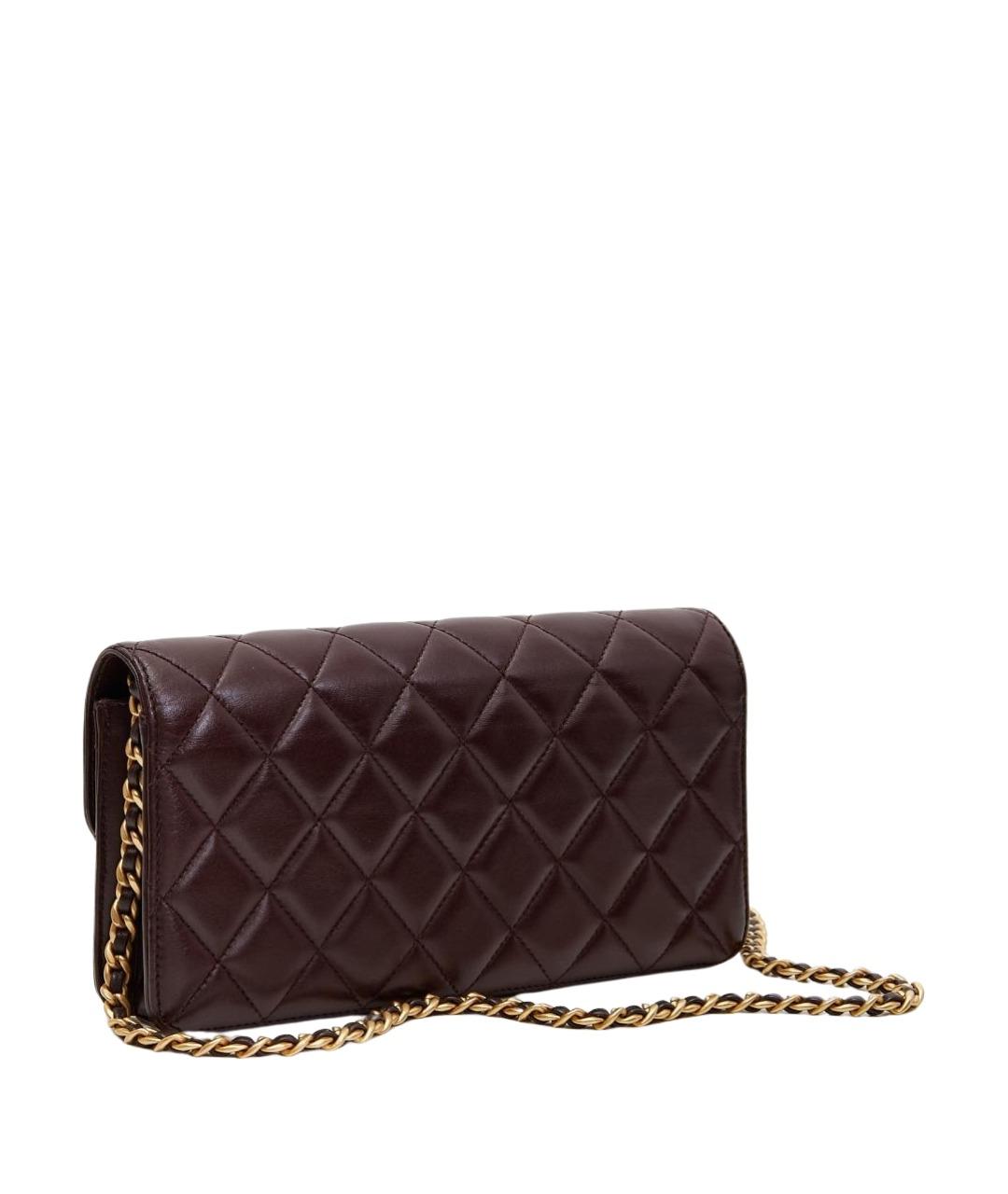 CHANEL Бордовая кожаная сумка через плечо, фото 6