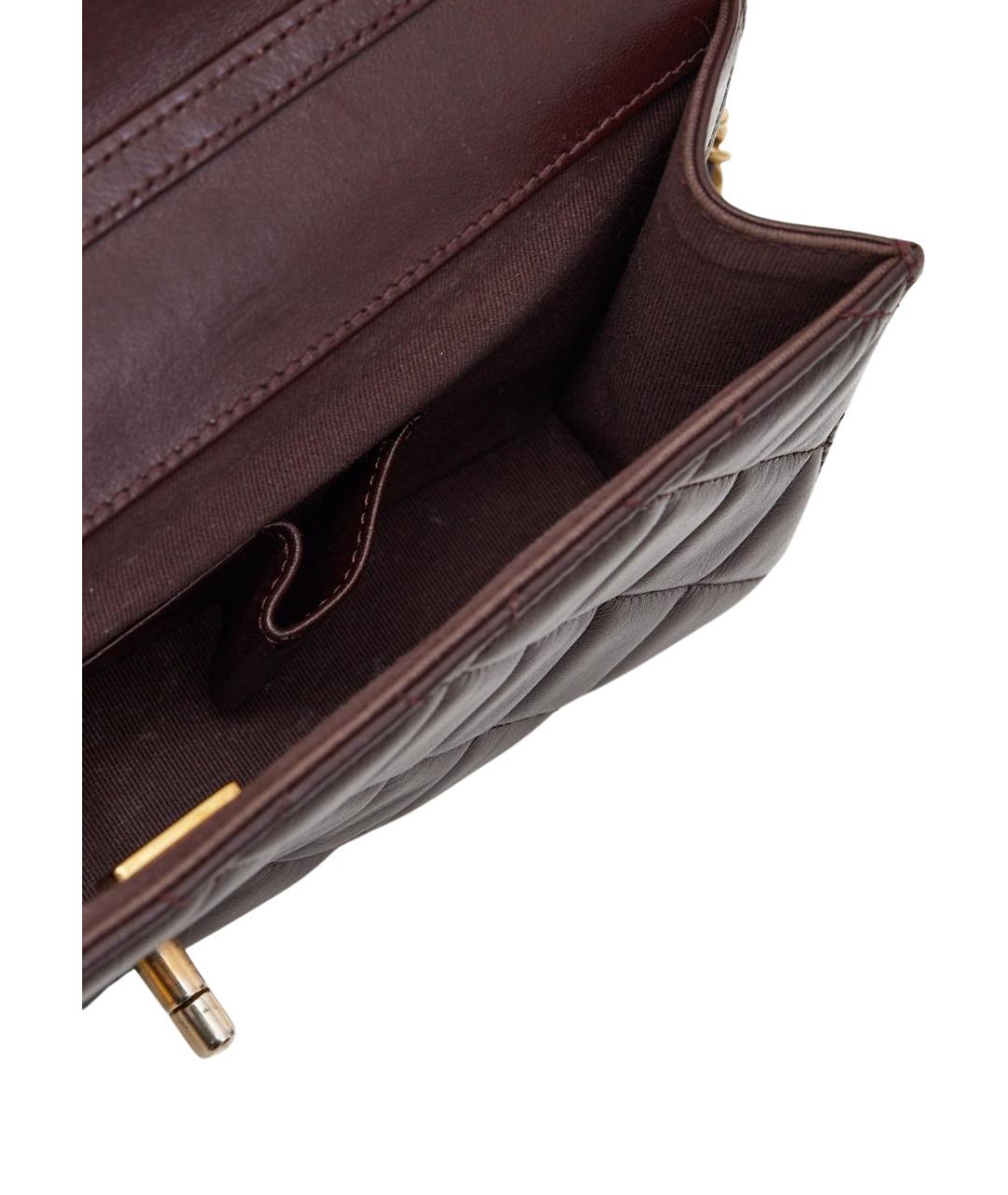 CHANEL Бордовая кожаная сумка через плечо, фото 4