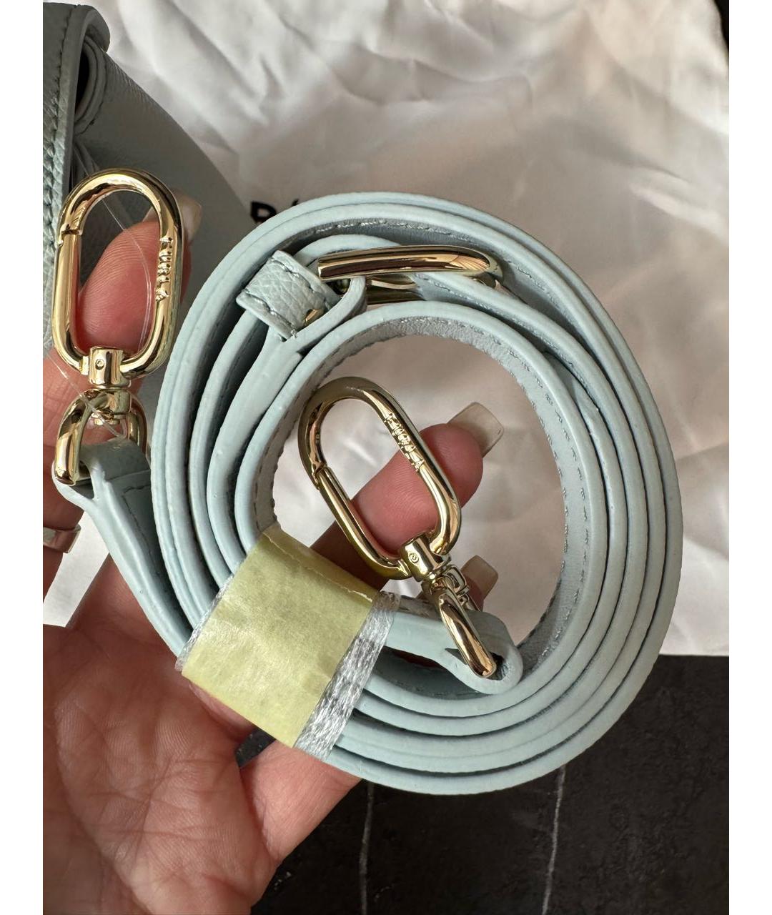 FURLA Голубая кожаная сумка через плечо, фото 7