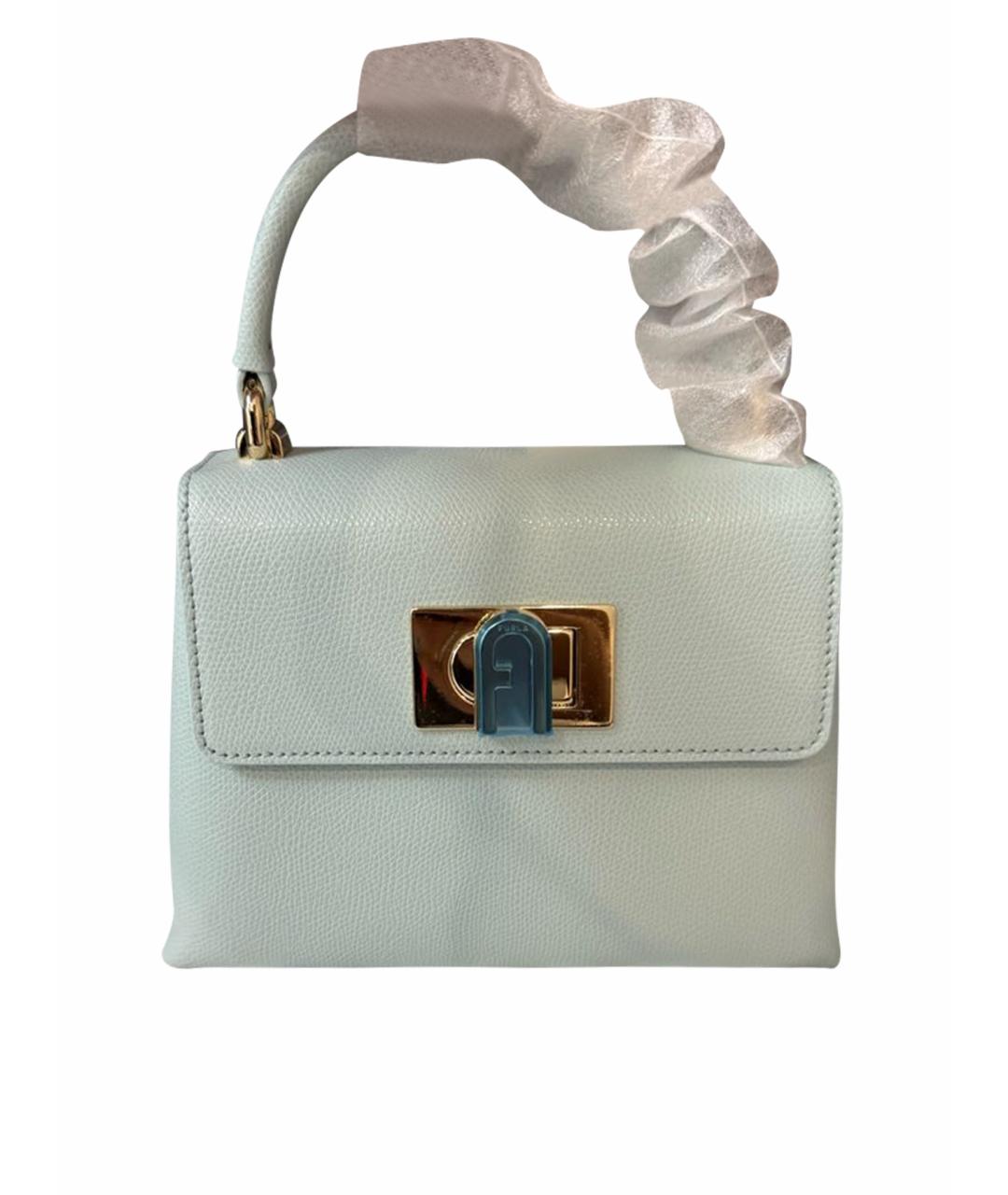 FURLA Голубая кожаная сумка через плечо, фото 1