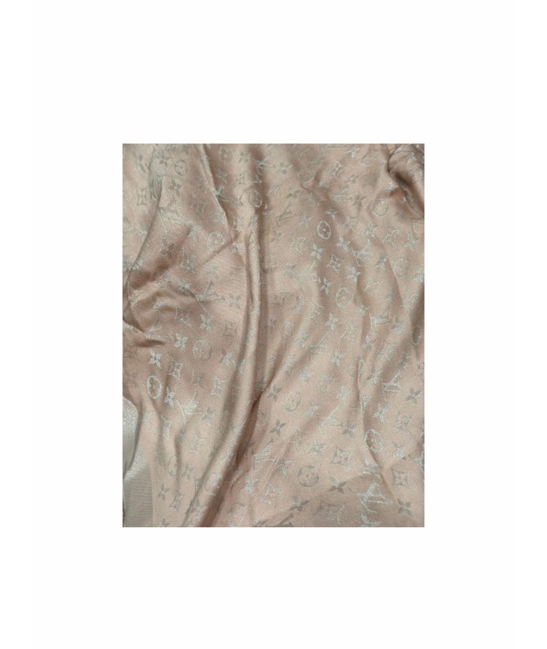 LOUIS VUITTON Розовый шерстяной платок, фото 1