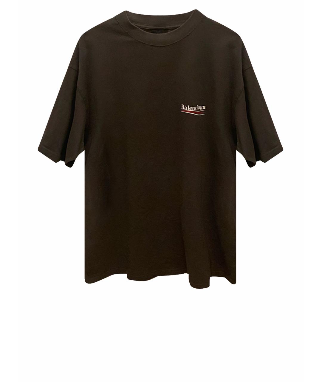 BALENCIAGA Серая хлопковая футболка, фото 1
