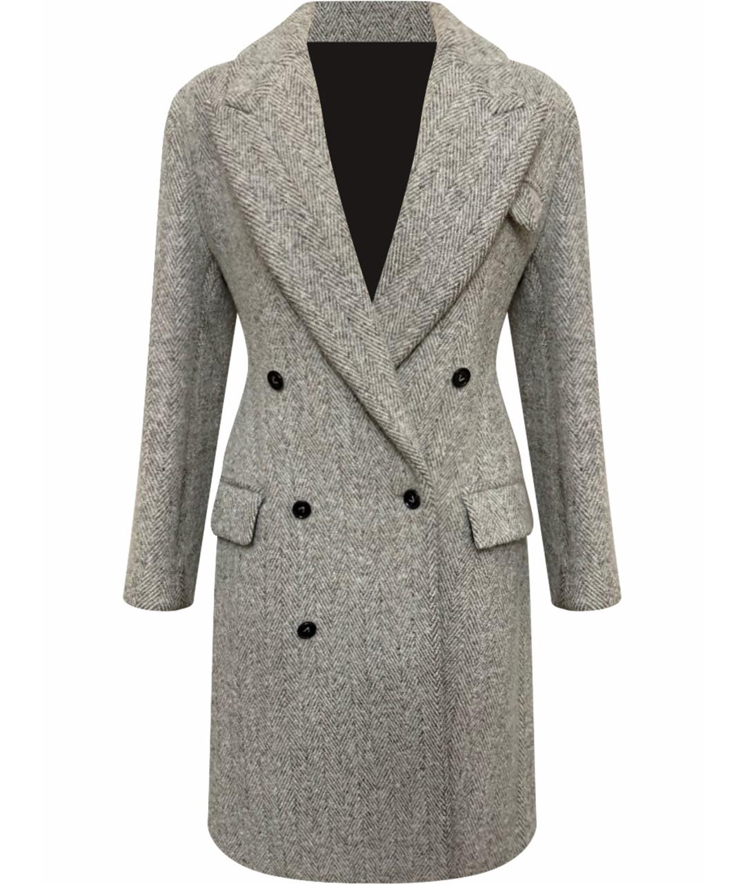 BOTTEGA VENETA Серое шерстяное пальто, фото 1