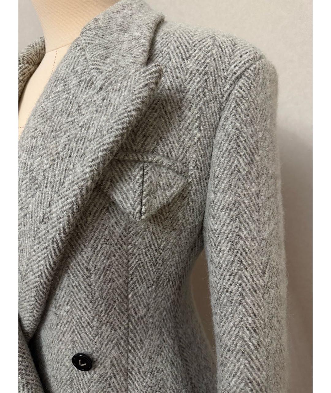 BOTTEGA VENETA Серое шерстяное пальто, фото 4
