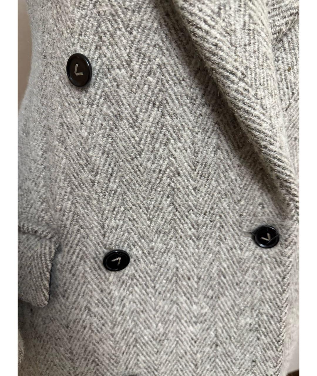 BOTTEGA VENETA Серое шерстяное пальто, фото 6