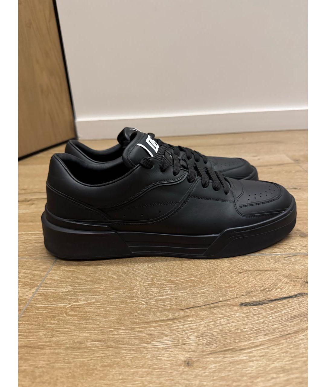 DOLCE&GABBANA Черные кожаные низкие кроссовки / кеды, фото 6