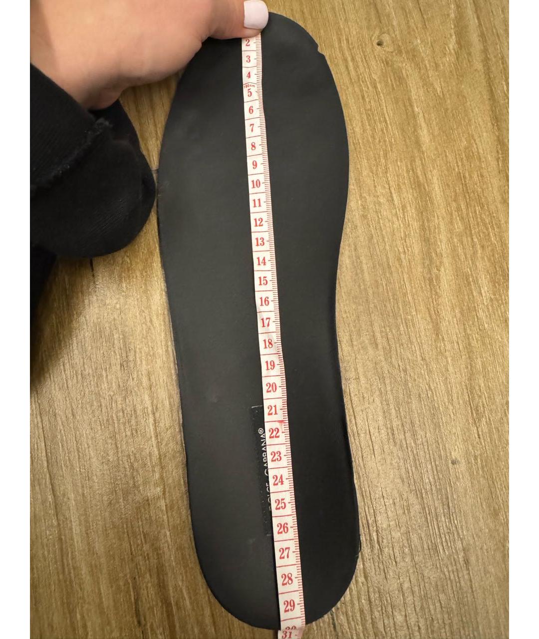 DOLCE&GABBANA Черные кожаные низкие кроссовки / кеды, фото 5