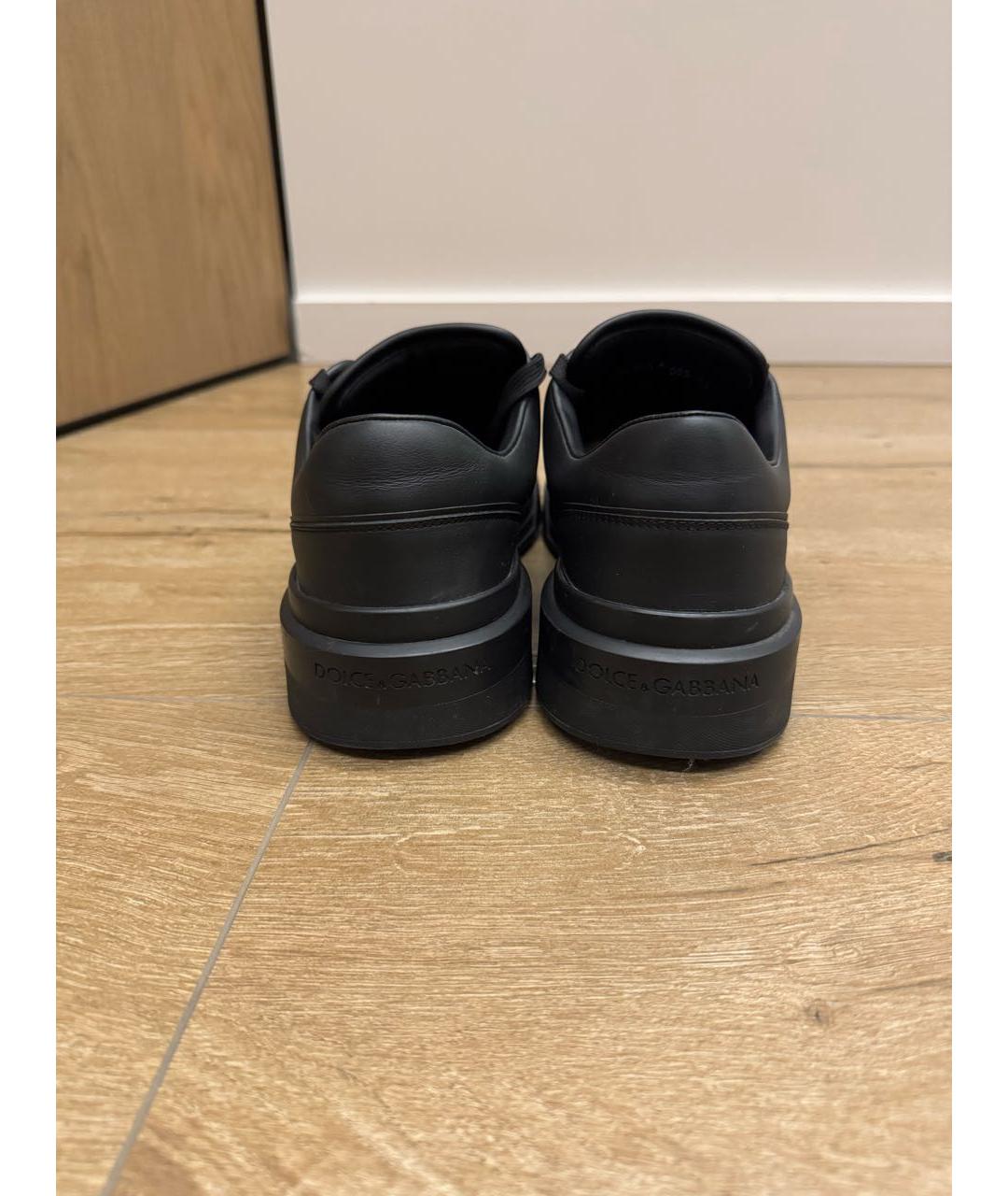 DOLCE&GABBANA Черные кожаные низкие кроссовки / кеды, фото 4