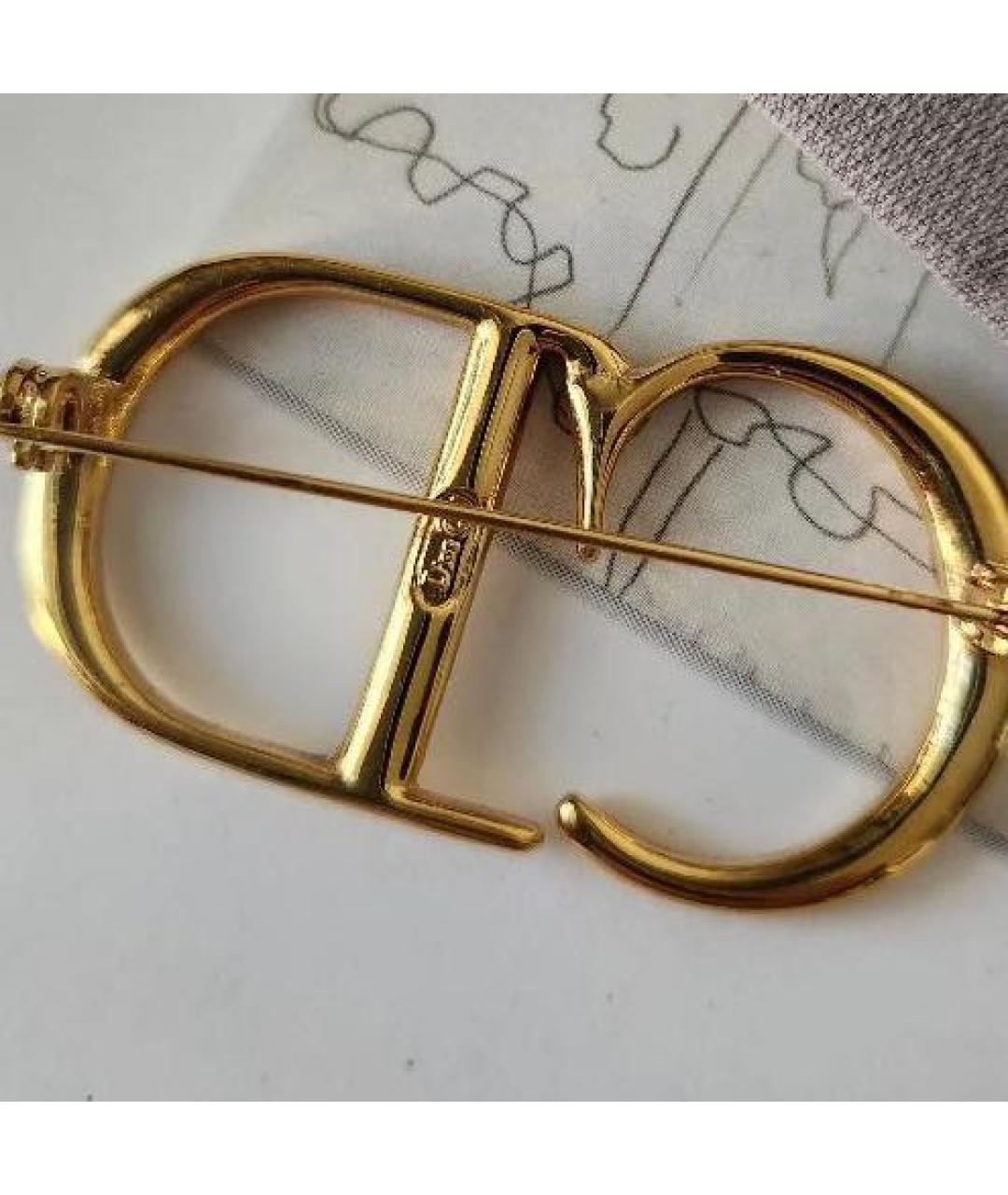CHRISTIAN DIOR Золотая металлическая булавка / брошь, фото 3