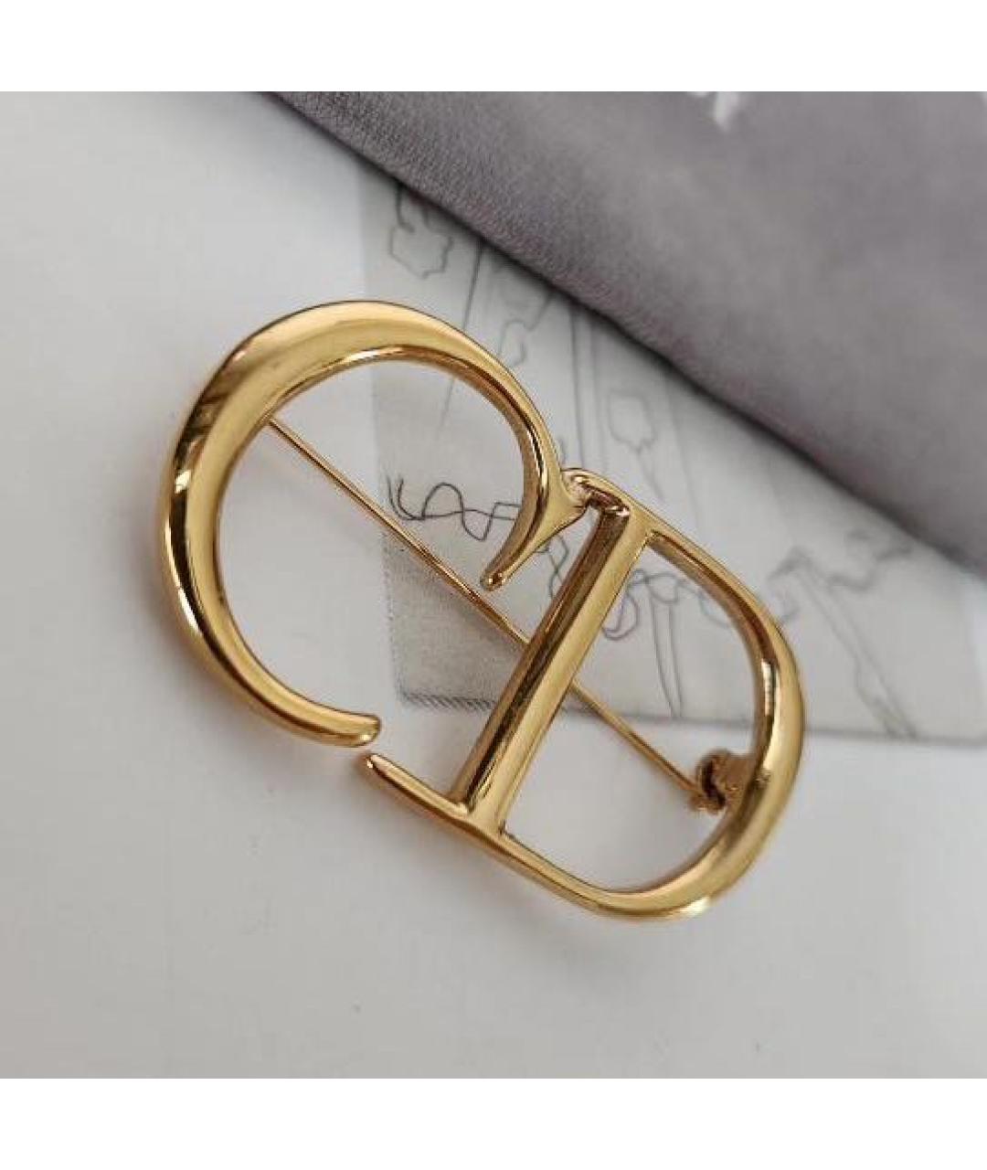 CHRISTIAN DIOR Золотая металлическая булавка / брошь, фото 2