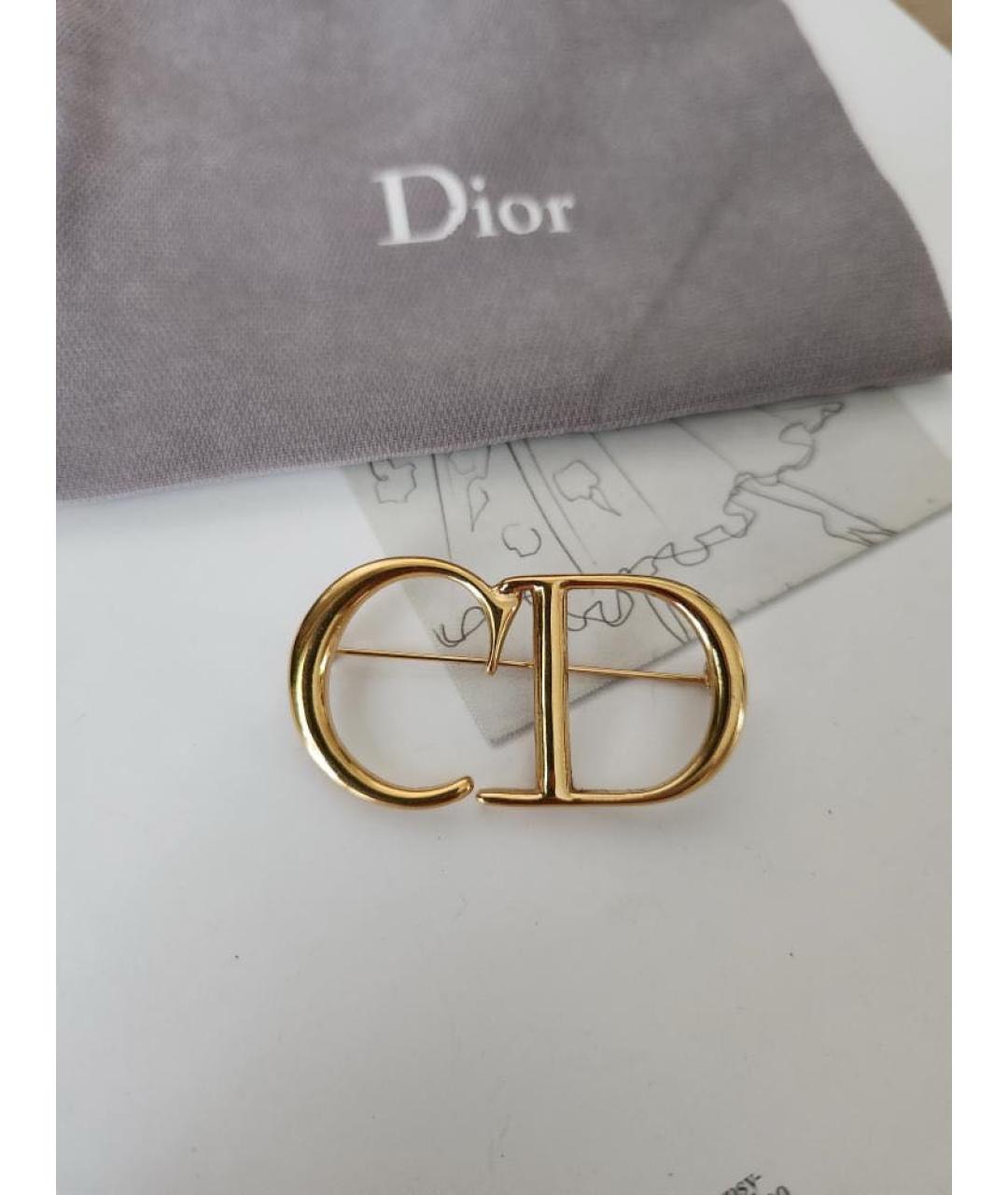 CHRISTIAN DIOR Золотая металлическая булавка / брошь, фото 4