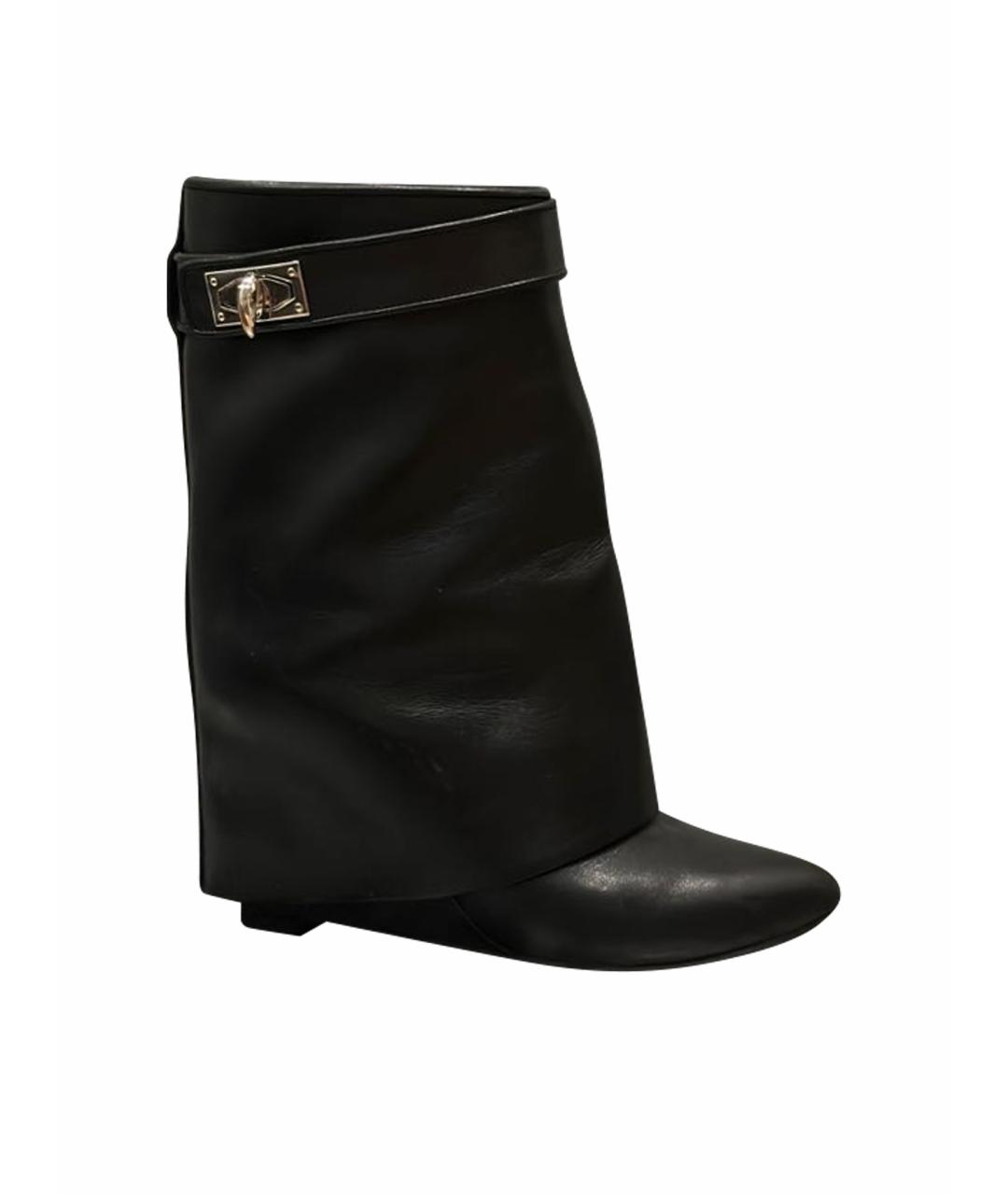 GIVENCHY Черные кожаные сапоги, фото 1