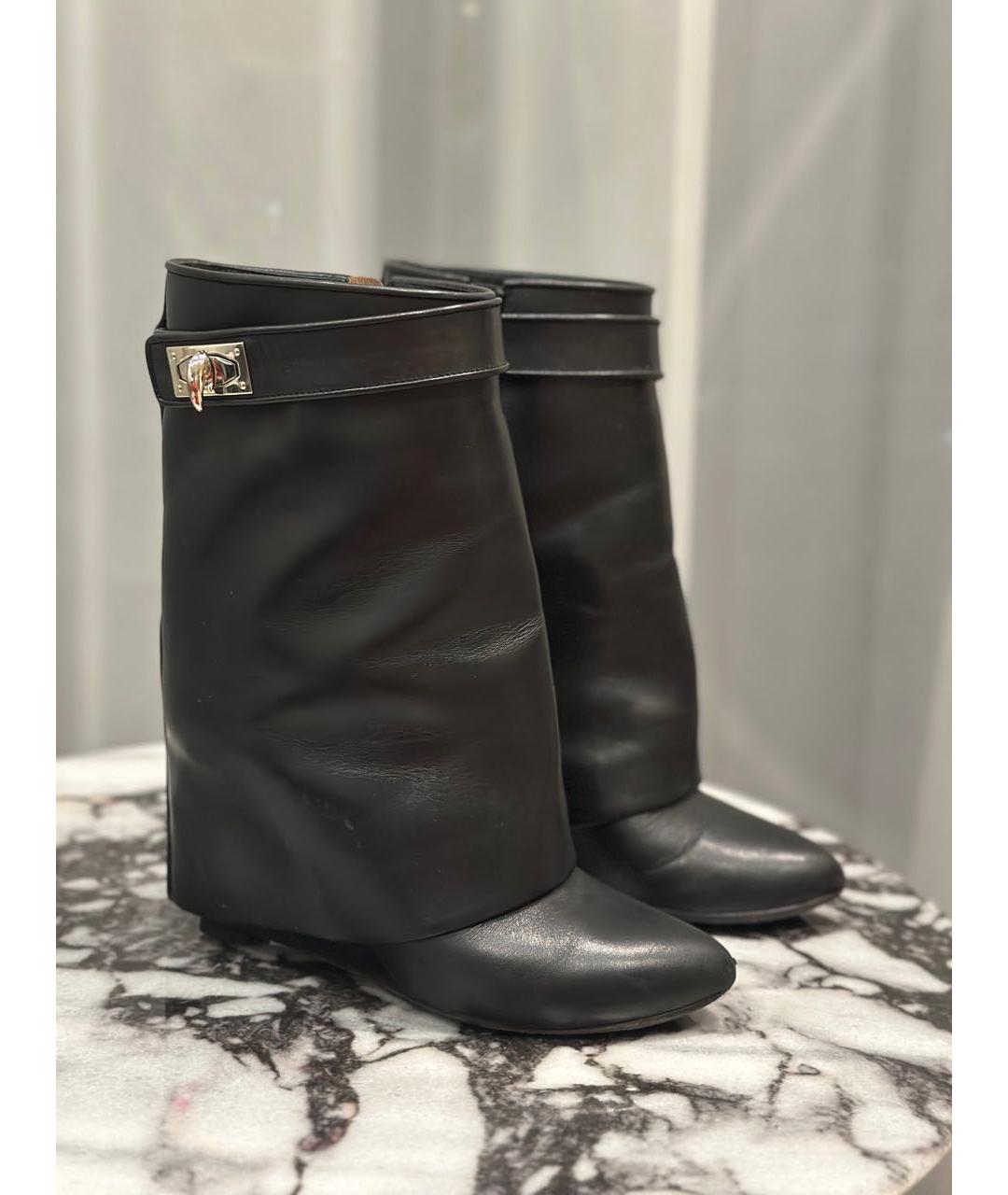 GIVENCHY Черные кожаные сапоги, фото 2