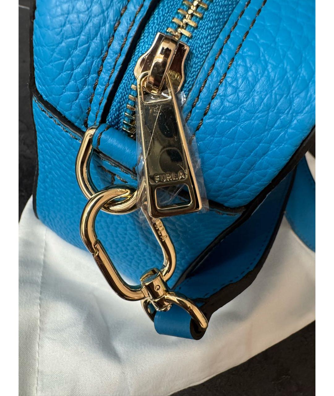 FURLA Синяя кожаная сумка через плечо, фото 6