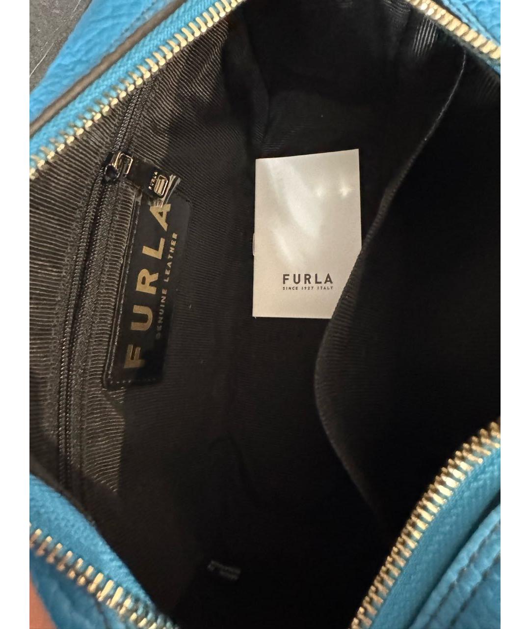 FURLA Синяя кожаная сумка через плечо, фото 4