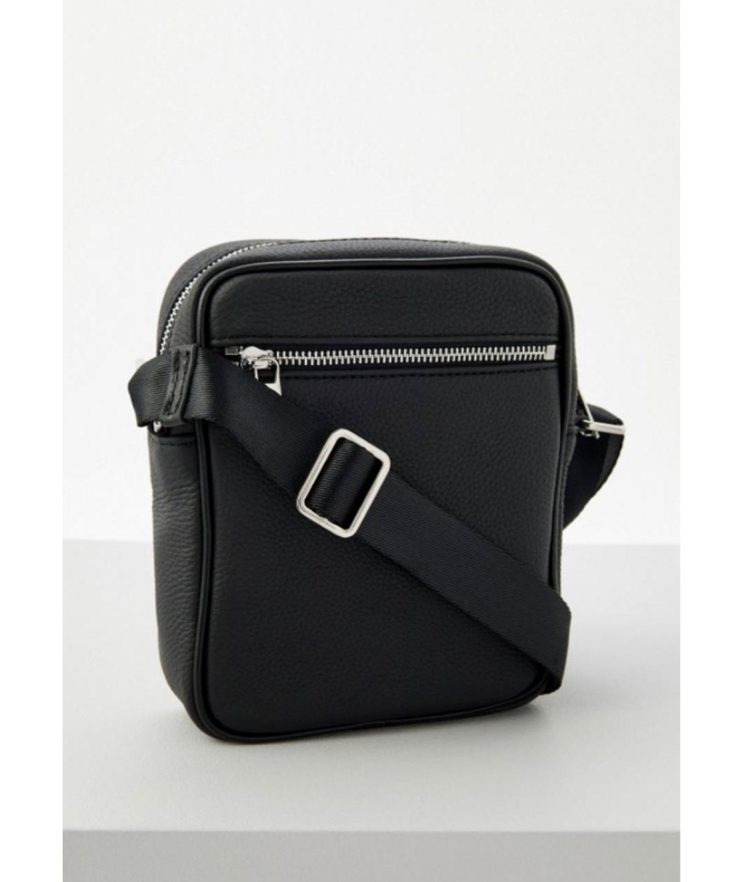 KARL LAGERFELD Черная кожаная сумка на плечо, фото 2