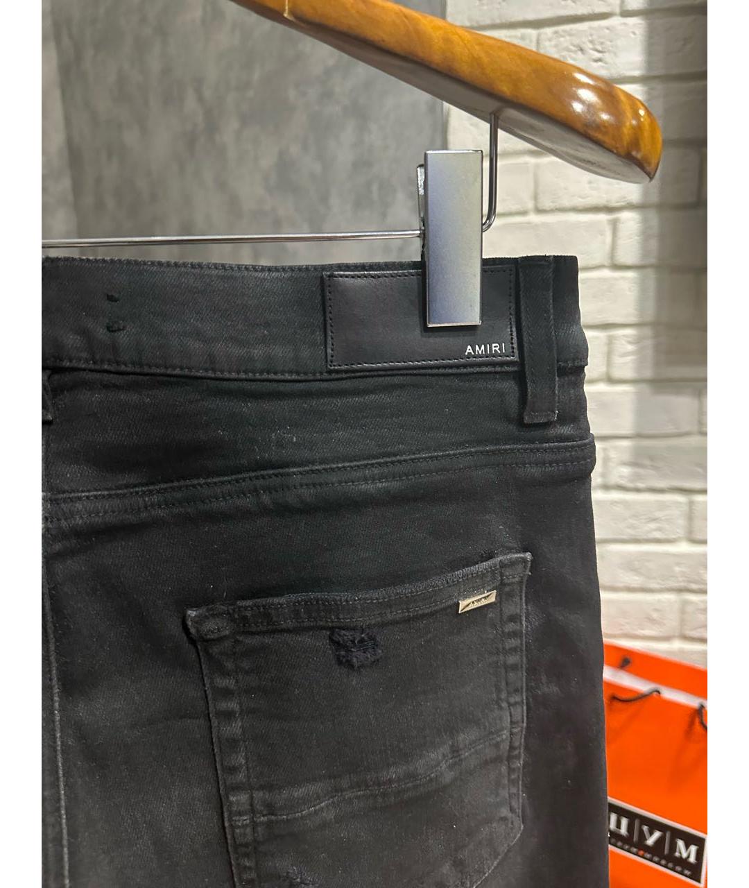 AMIRI Черные хлопко-эластановые джинсы скинни, фото 3
