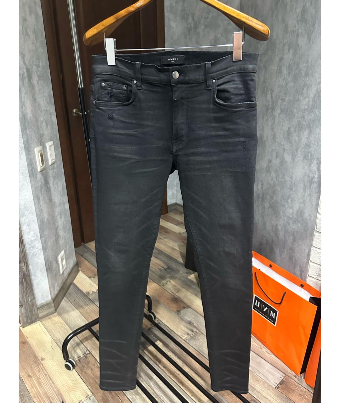 AMIRI Черные хлопко-эластановые джинсы скинни, фото 9