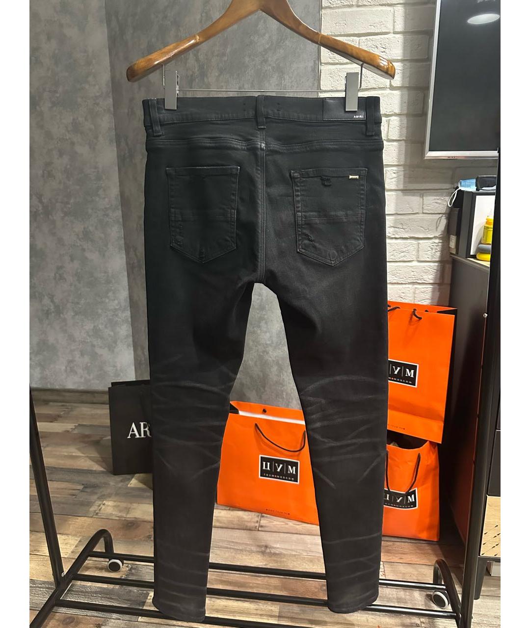 AMIRI Черные хлопко-эластановые джинсы скинни, фото 2