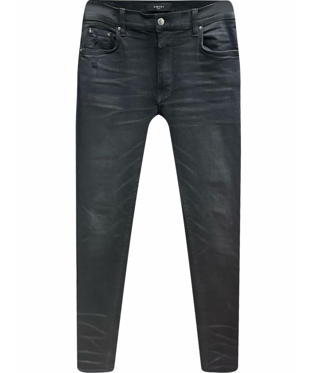 AMIRI Черные хлопко-эластановые джинсы скинни, фото 1
