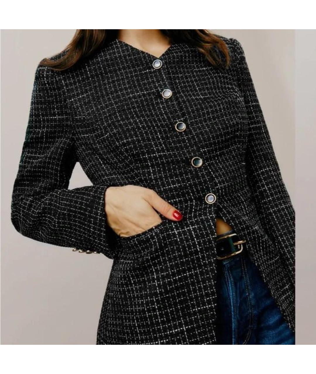 REFORMATION Черный полиэстеровый жакет/пиджак, фото 8