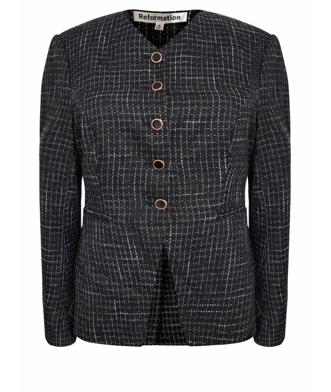 REFORMATION Черный полиэстеровый жакет/пиджак, фото 1