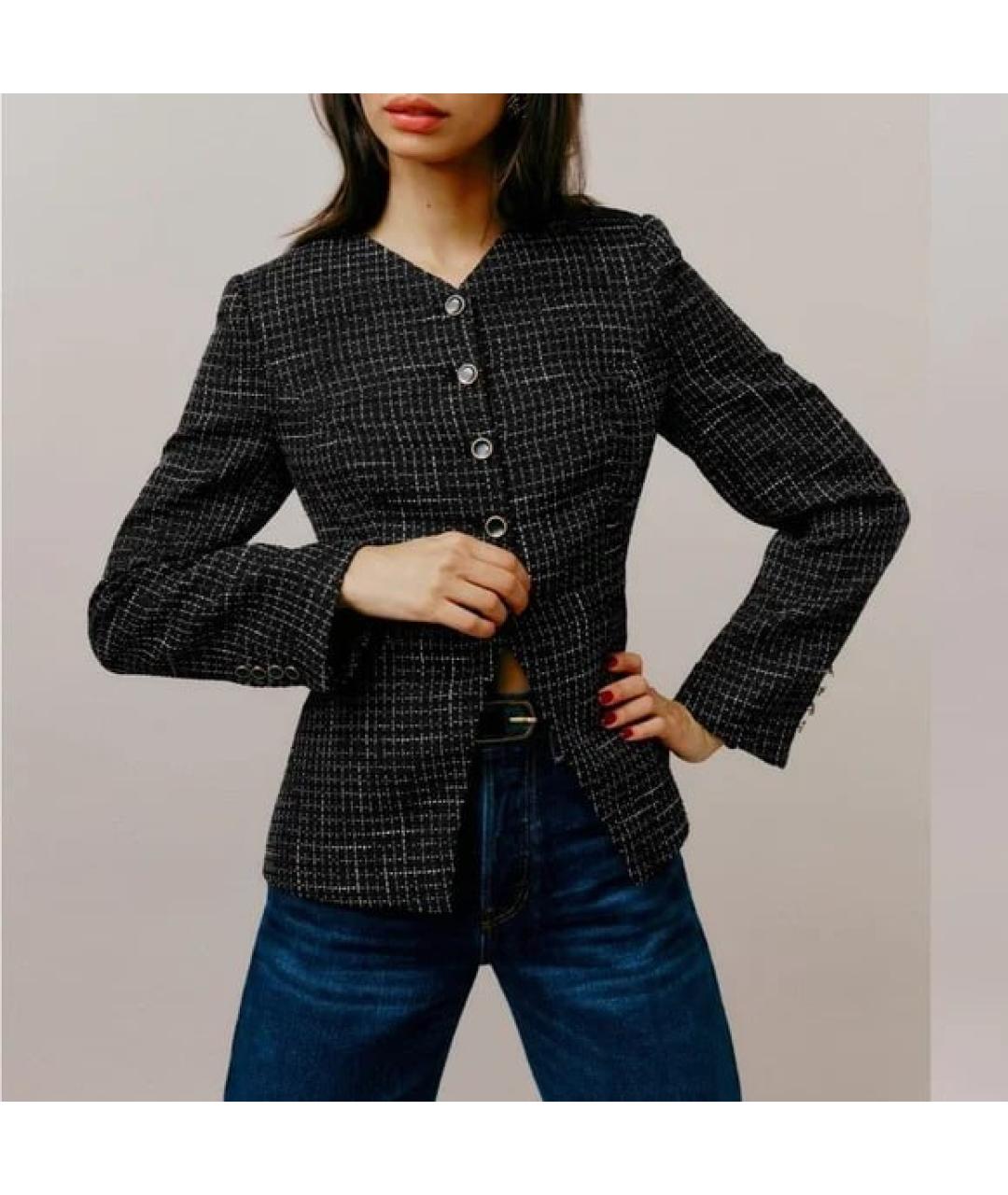 REFORMATION Черный полиэстеровый жакет/пиджак, фото 6