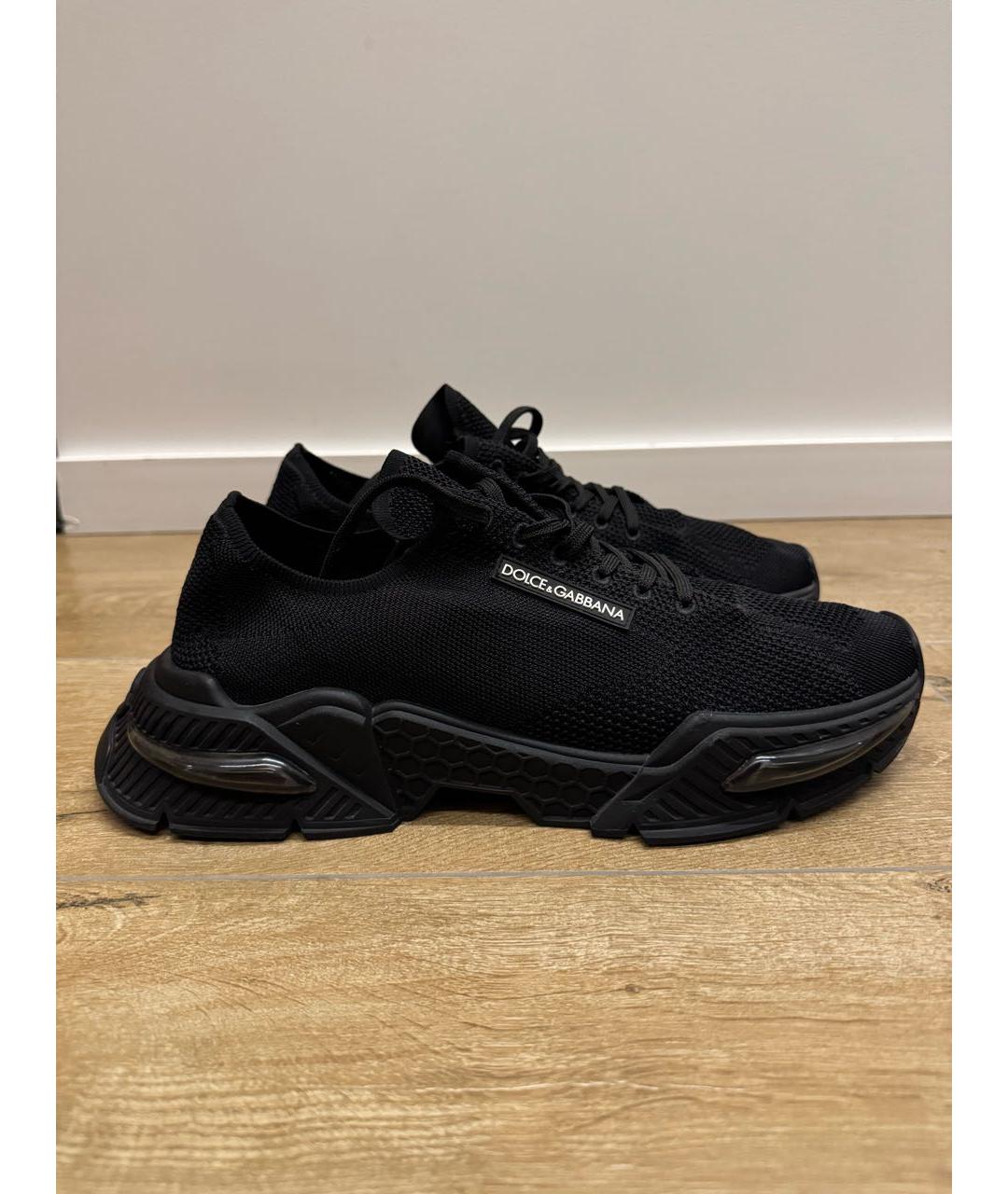DOLCE&GABBANA Черные текстильные низкие кроссовки / кеды, фото 6