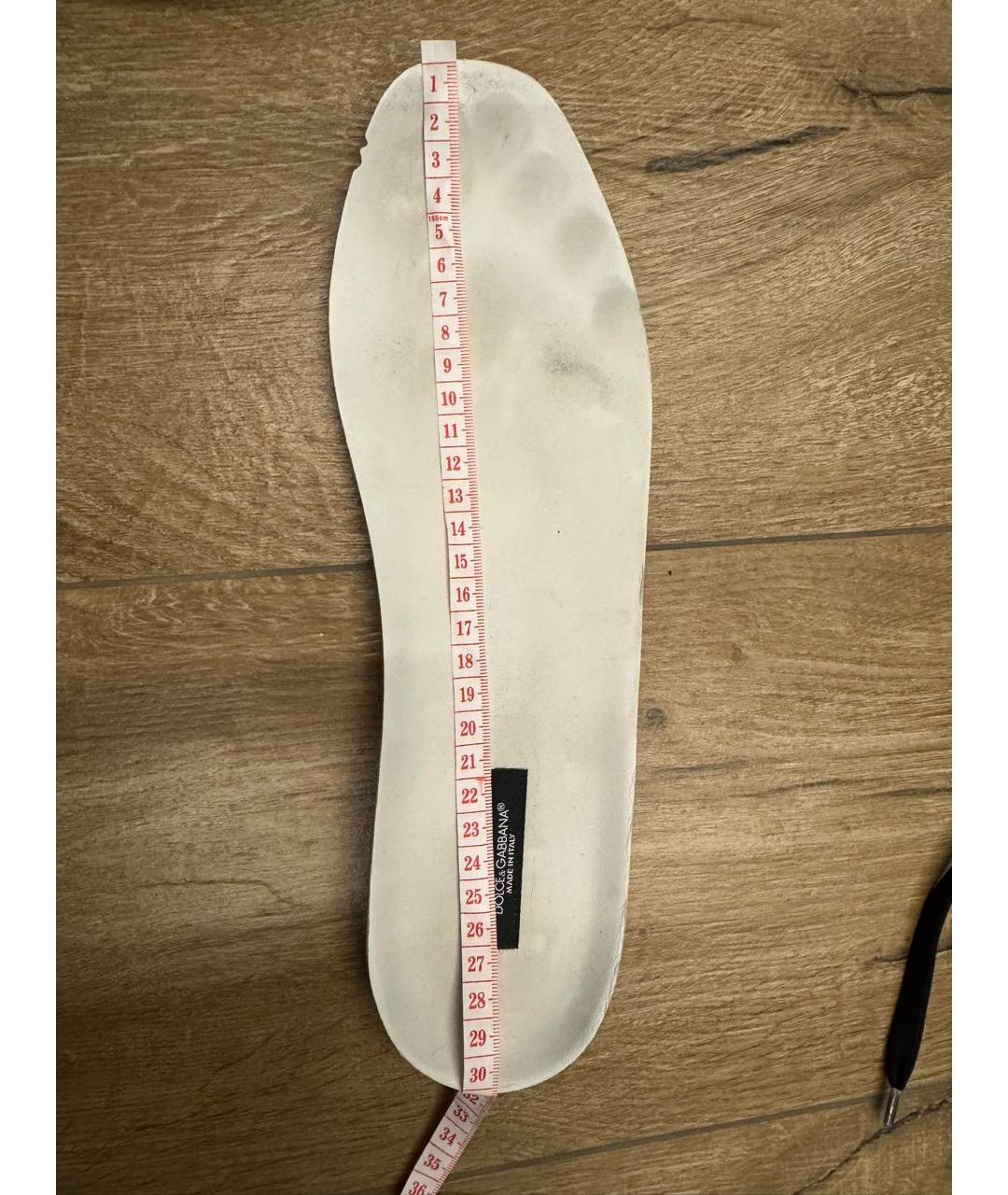 DOLCE&GABBANA Черные текстильные низкие кроссовки / кеды, фото 4