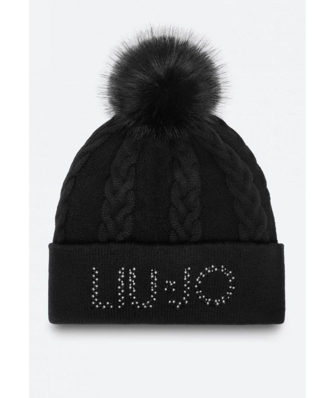 LIU JO Черная шерстяная шапка, фото 5