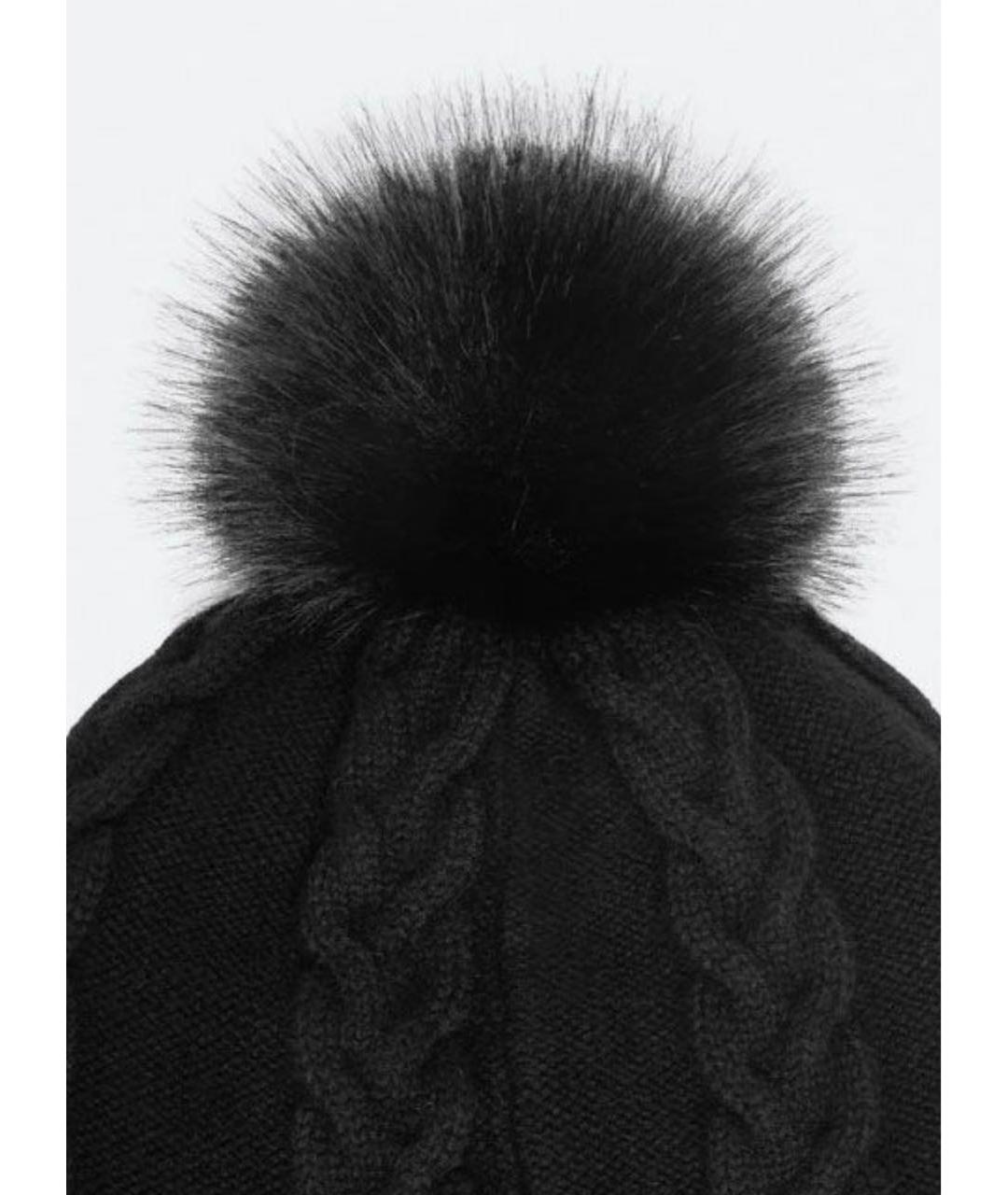 LIU JO Черная шерстяная шапка, фото 3