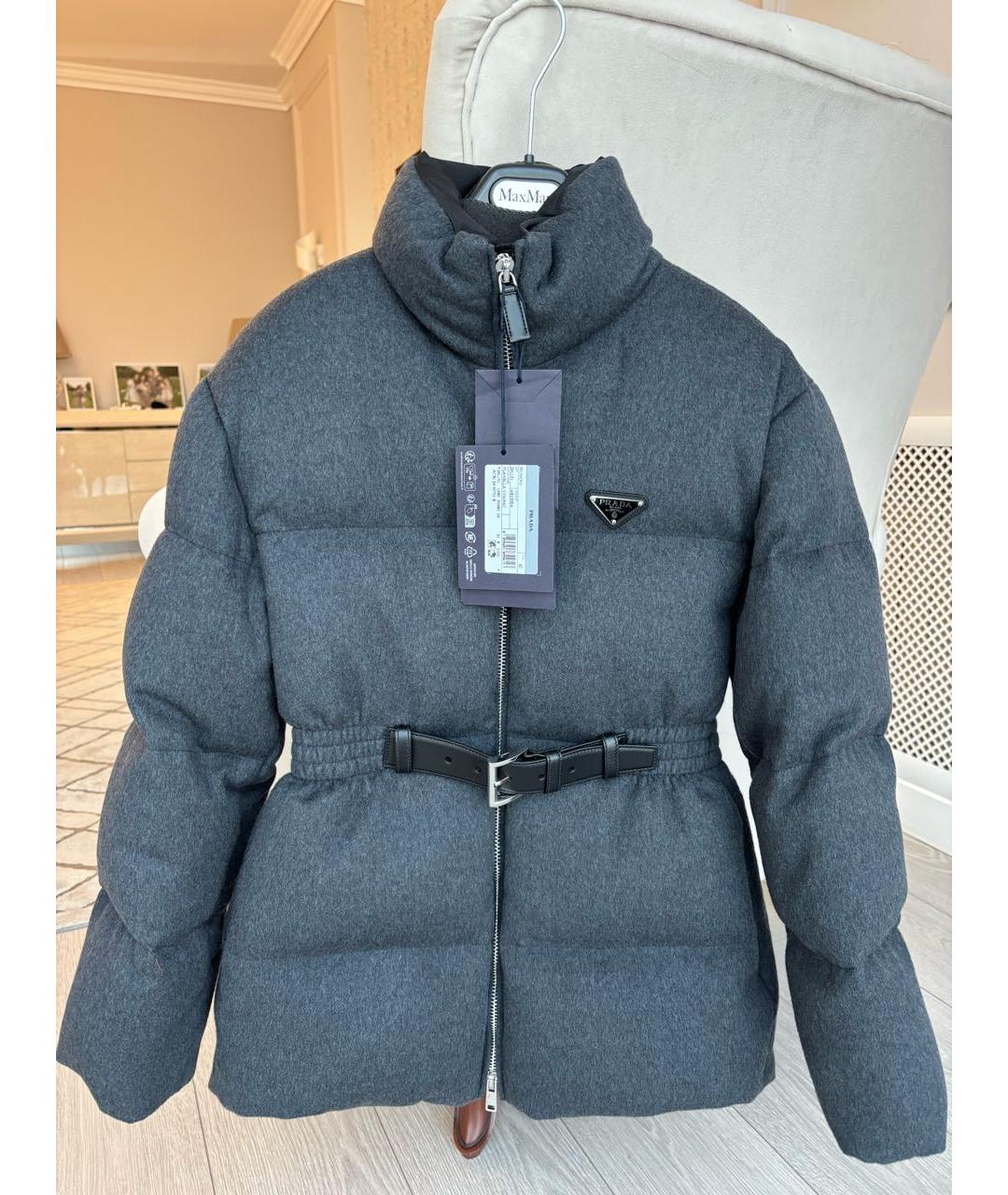 PRADA Серый кашемировый пуховик, фото 9