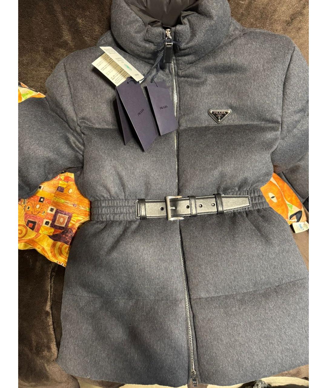 PRADA Серый кашемировый пуховик, фото 2