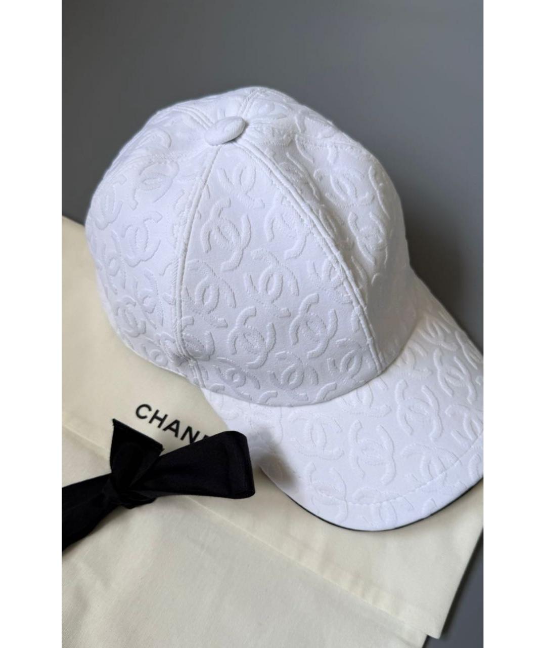 CHANEL Белая хлопковая кепка, фото 3