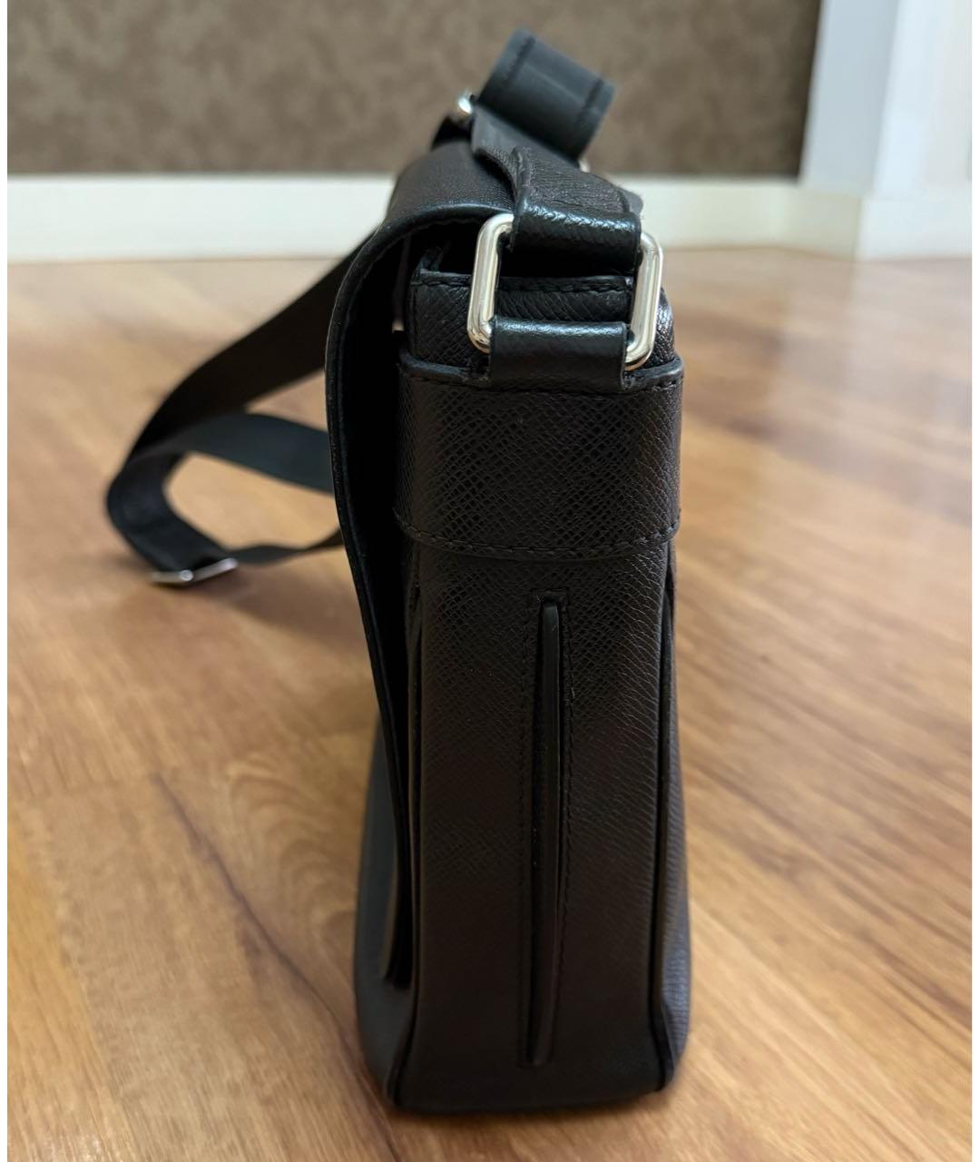 LOUIS VUITTON Черная кожаная сумка на плечо, фото 2