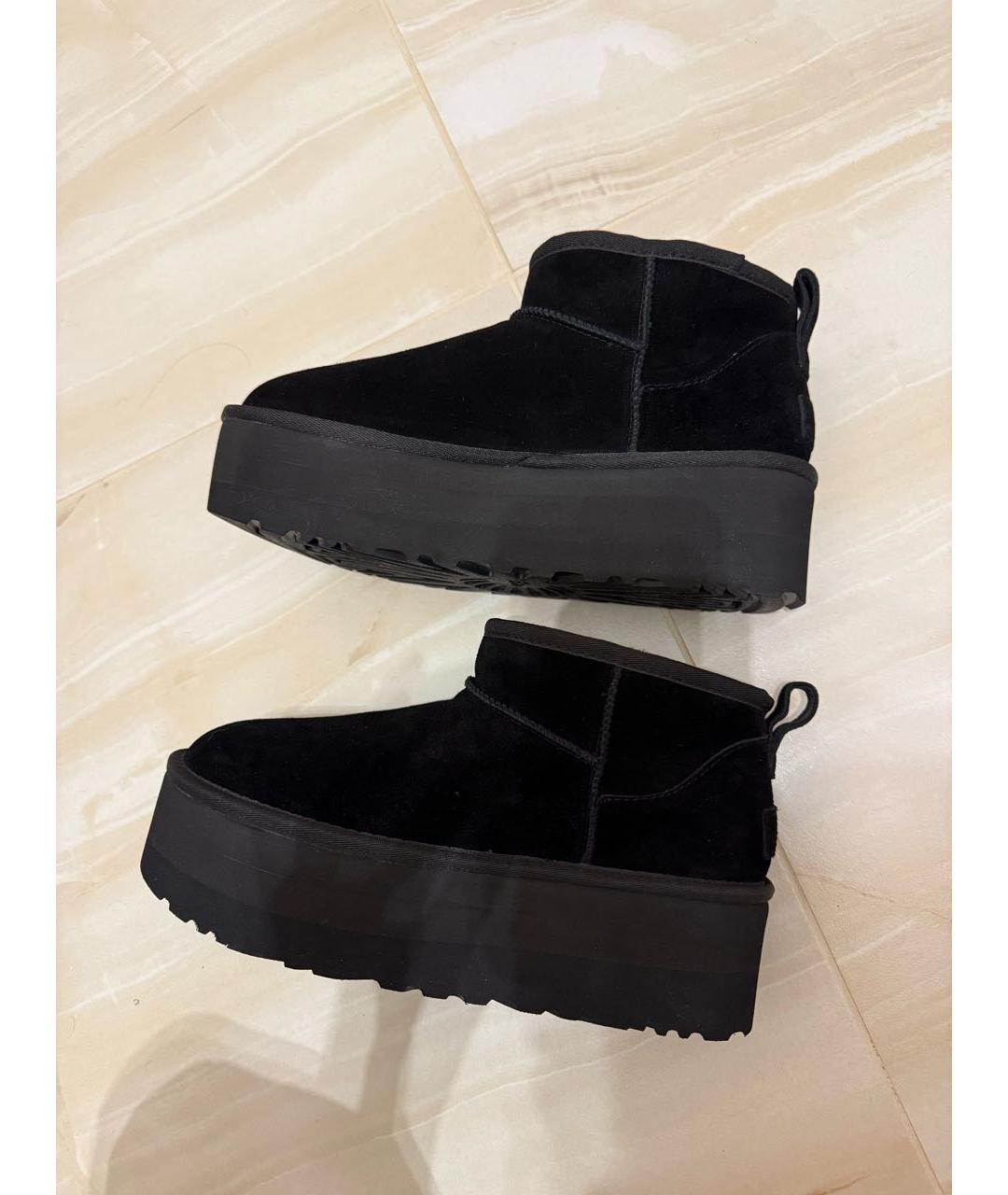 UGG AUSTRALIA Черные замшевые полусапоги, фото 6