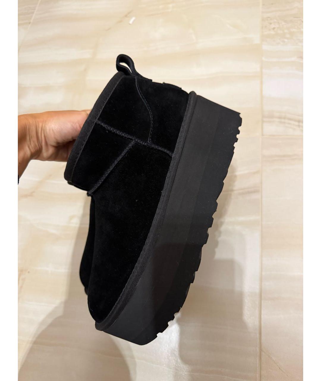 UGG AUSTRALIA Черные замшевые полусапоги, фото 4