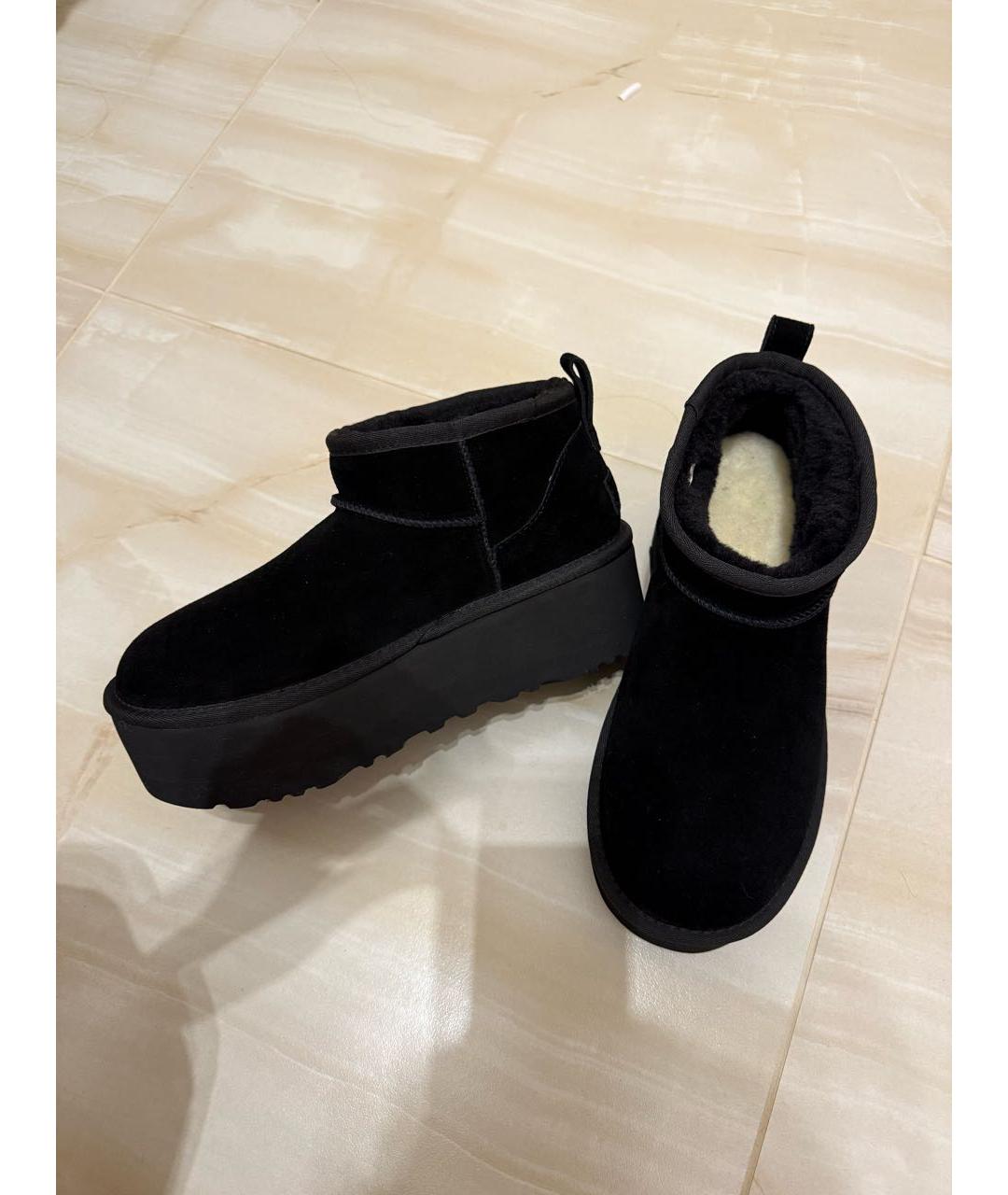 UGG AUSTRALIA Черные замшевые полусапоги, фото 2