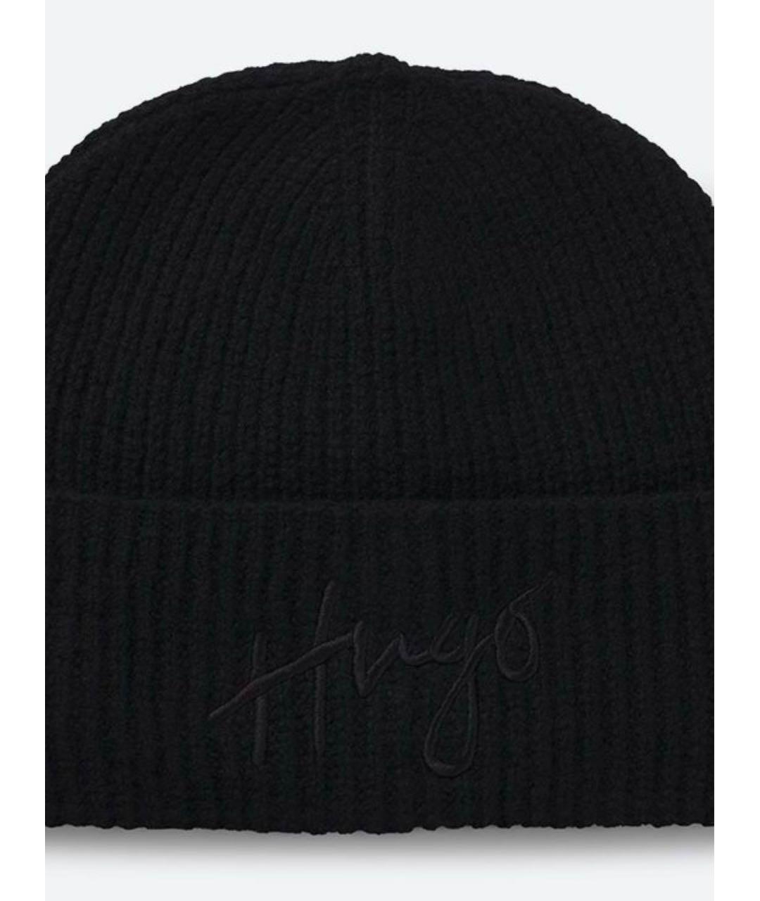 HUGO Черная кашемировая шапка, фото 5
