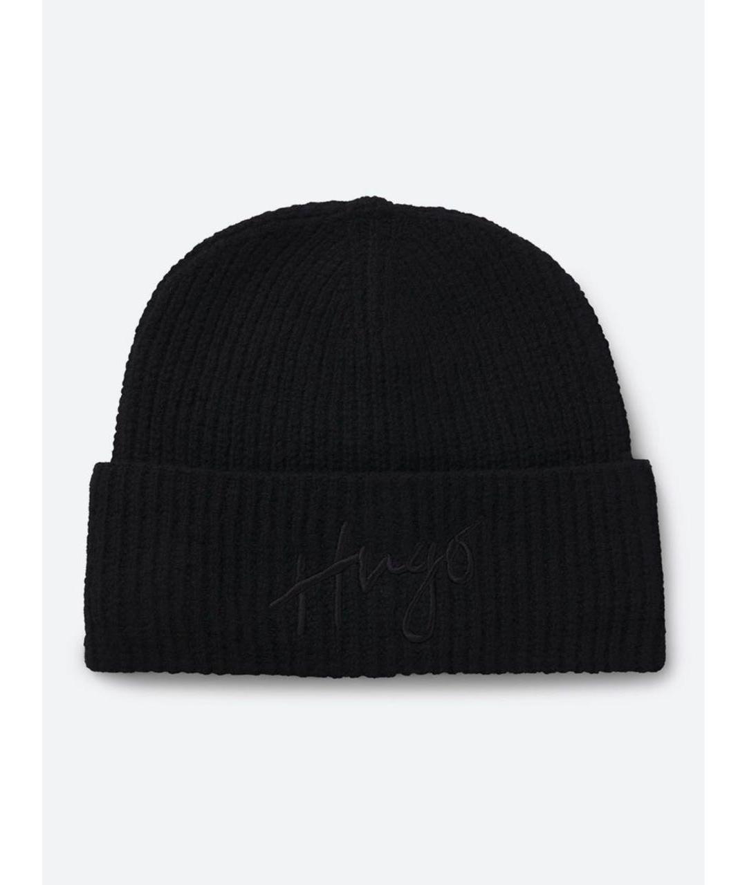 HUGO Черная кашемировая шапка, фото 6