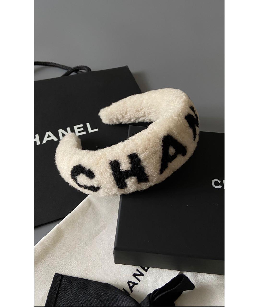 CHANEL Бежевый ободок, фото 2