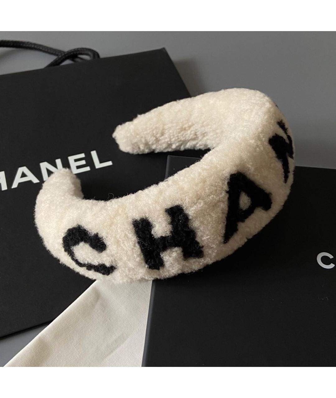CHANEL Бежевый ободок, фото 3