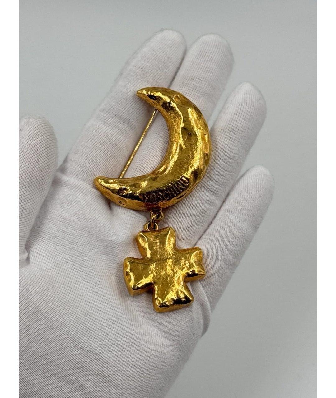 MOSCHINO Золотая позолоченная булавка / брошь, фото 3
