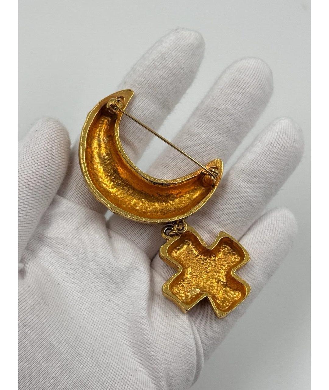 MOSCHINO Золотая позолоченная булавка / брошь, фото 4