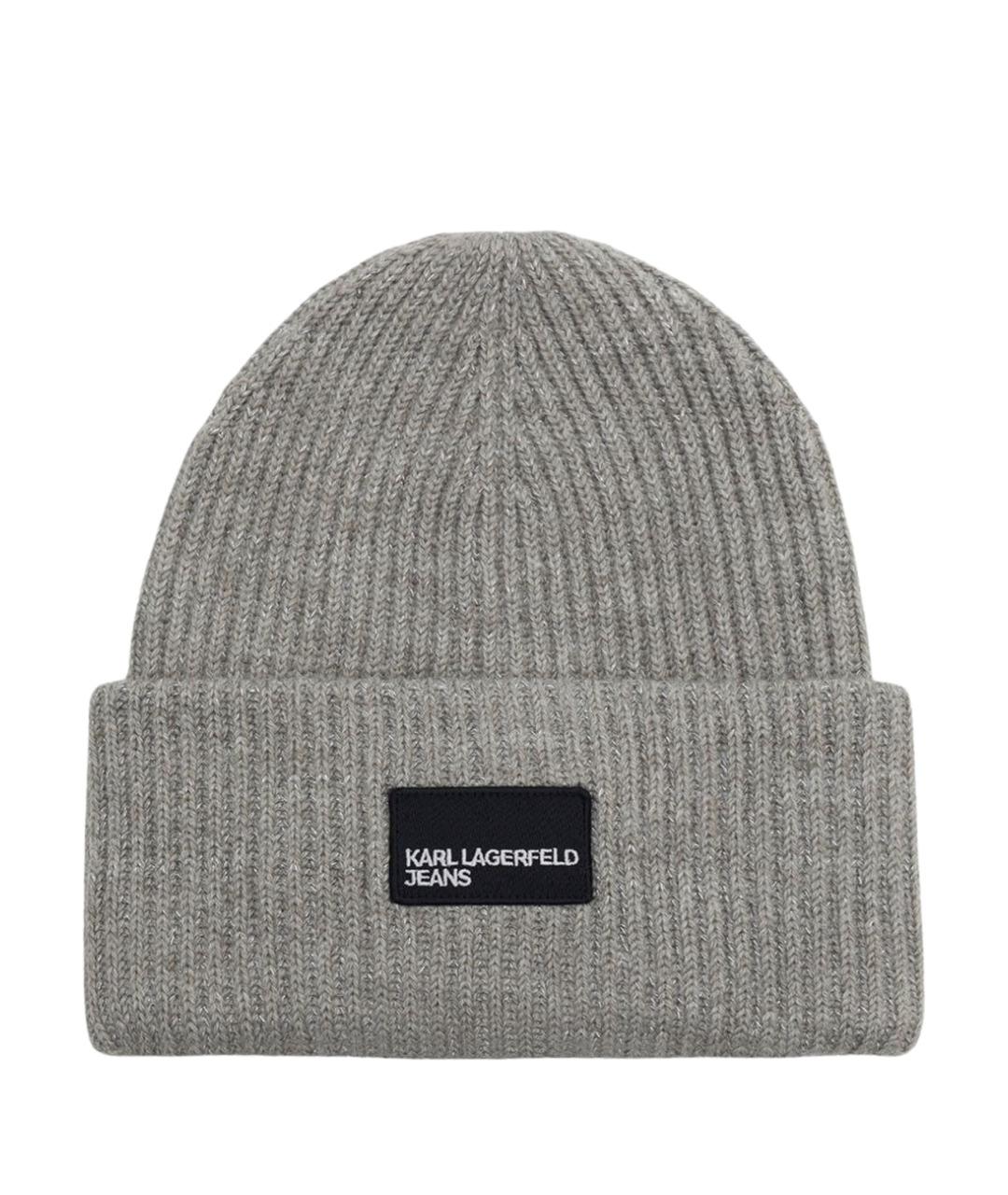 KARL LAGERFELD Серая шерстяная шапка, фото 1