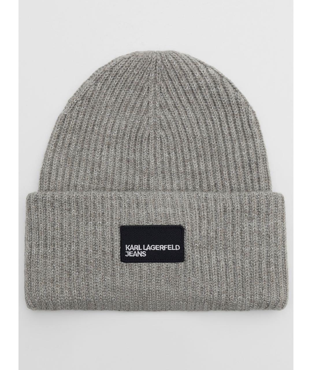 KARL LAGERFELD Серая шерстяная шапка, фото 4
