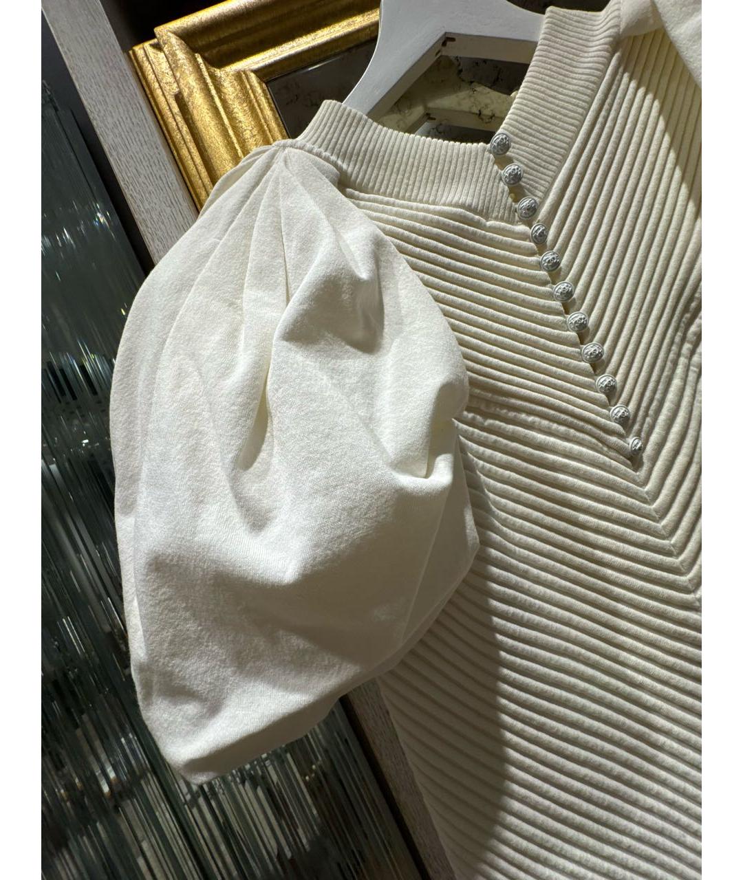CHANEL Белое хлопко-эластановое коктейльное платье, фото 4