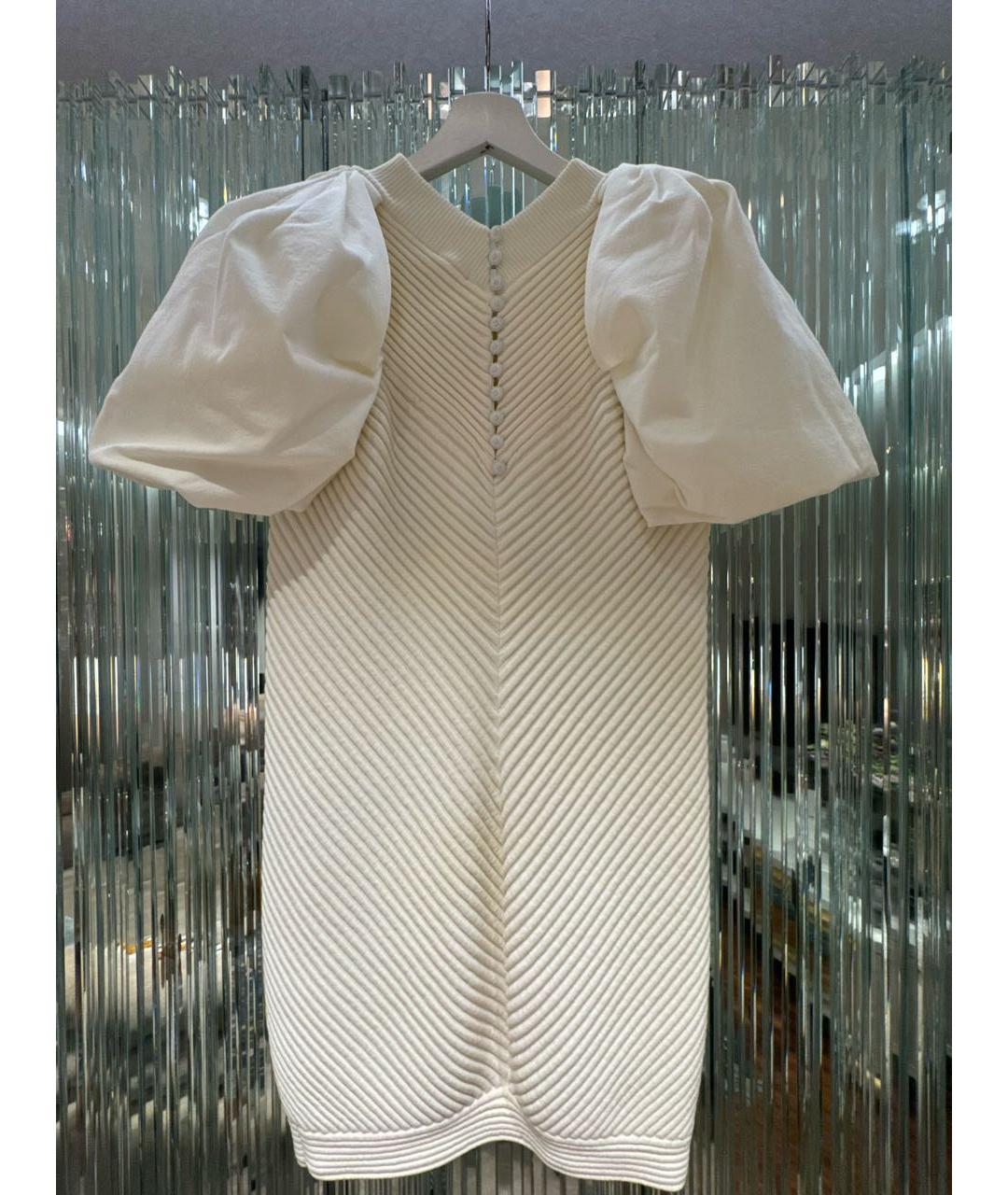 CHANEL Белое хлопко-эластановое коктейльное платье, фото 2
